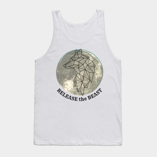 Release the Beast Full Moon Wolf Design Tank Top